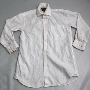 DKNY white long sleeve button down dress shirt 8